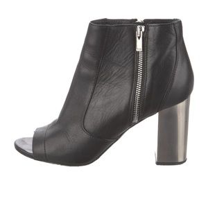 Vince Leather Cutout Accent Booties